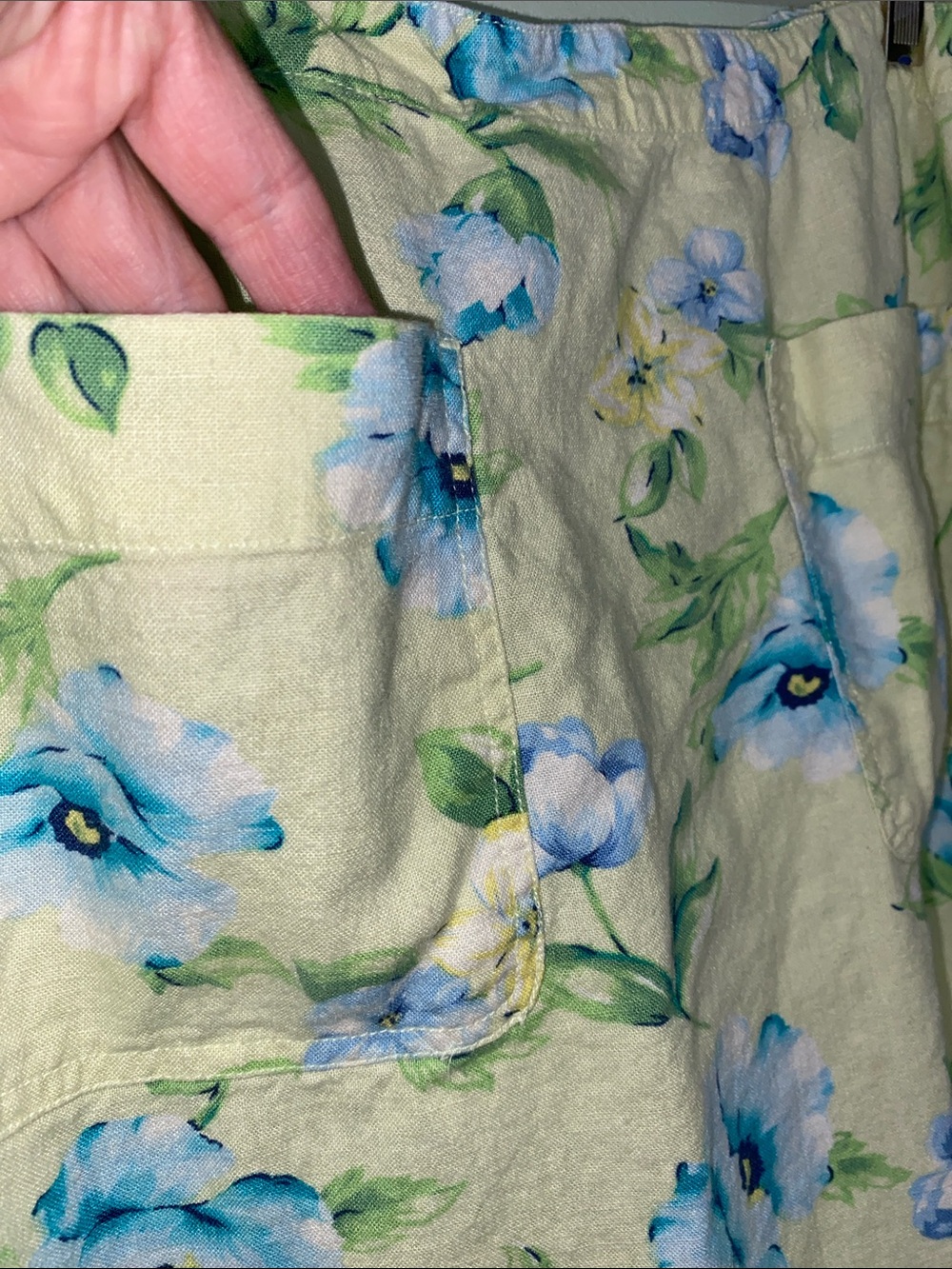 Vintage Liz Claiborne Linen & Rayon blend sweet cottagecore Skirt with flowers - Picture 3 of 10